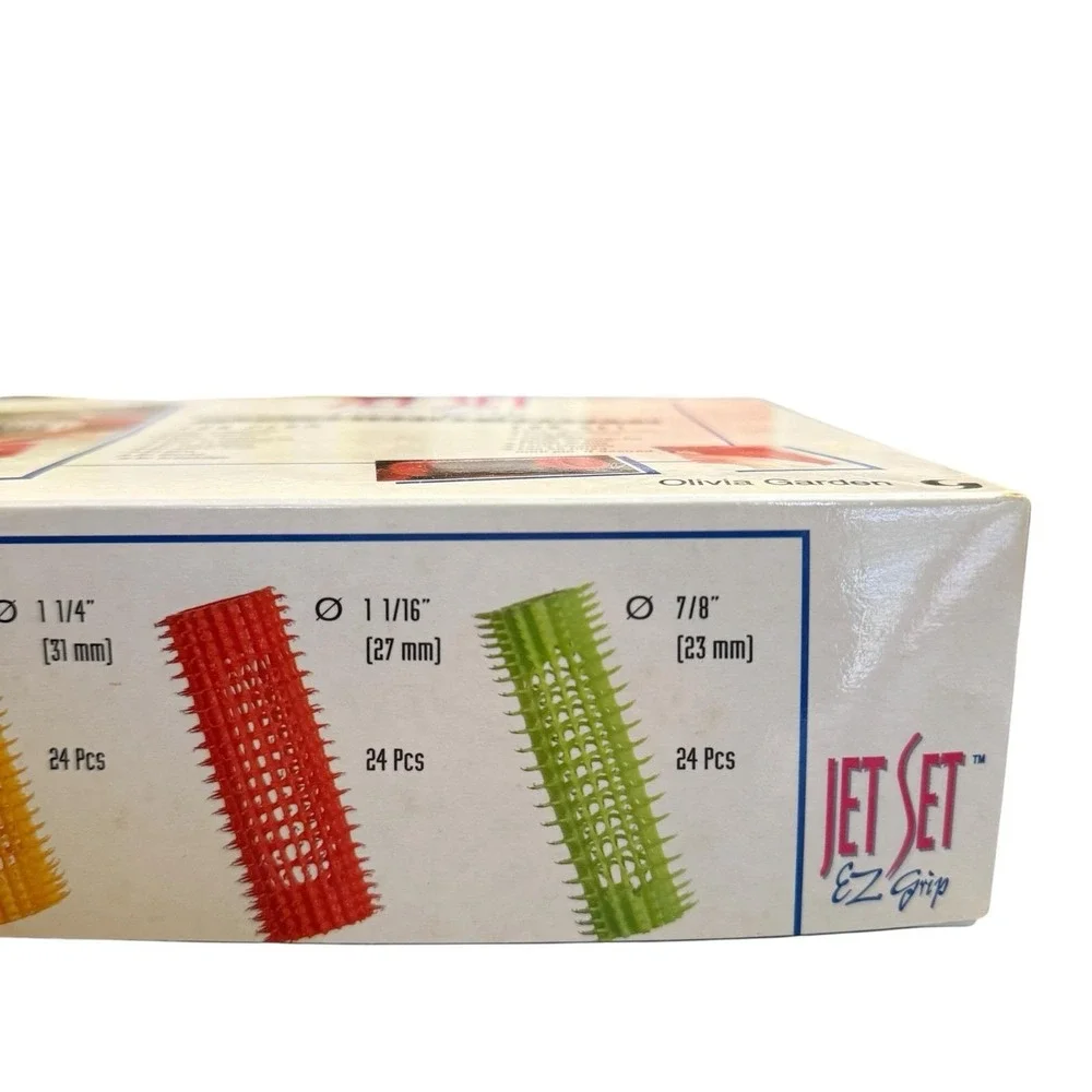 Vintage Olivia Garden Jet Set EZ Grip Self Gripping Hair Curlers 96 Pc Set Europ